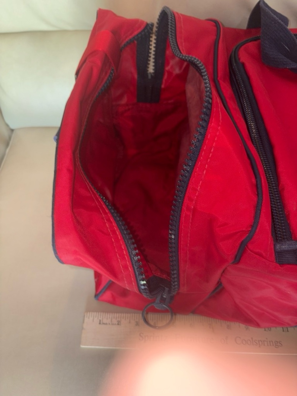 Vintage 80s Lands' End Duffle Bag Red - Picture 6 of 13